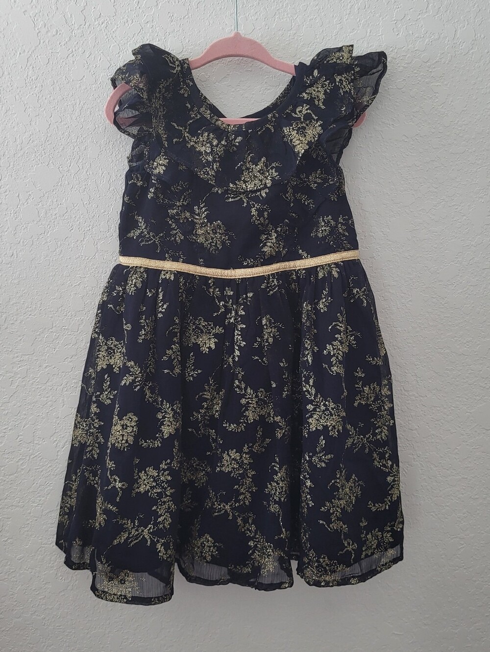 Janie and Jack navy and gold party dress